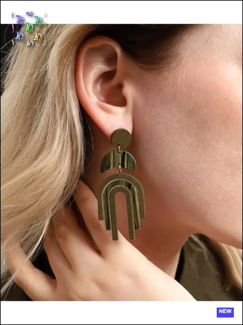 Natural Wooden Acrylic Geometric Boho Drop Dangle Earrings